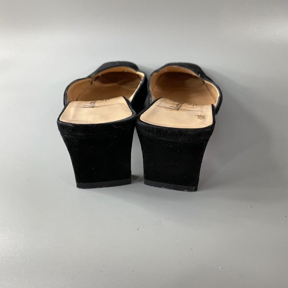 Salvatore Ferragamo Black Suede Mules/Slides, Size 8 AA - Picture 5 of 11